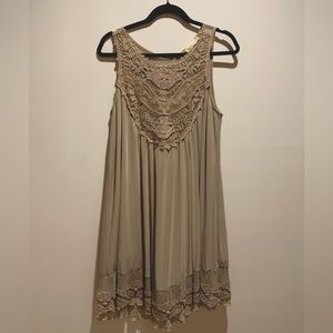 Altar’d State Tan Lace Sleeveless Dress